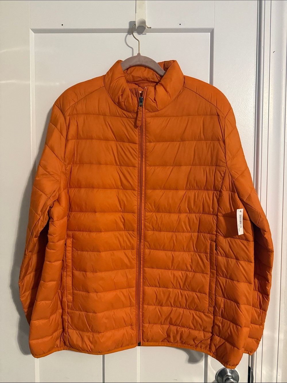 Orange Quilted Puffer Jacket XL